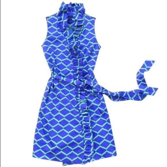 Melly M Riverside Ruffle Printed Wrap Dress 8 NWT - Picture 1 of 13